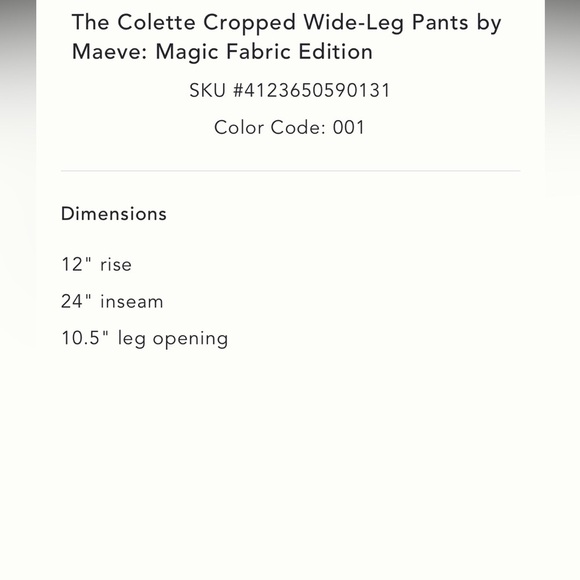 Anthropologie The Colette Cropped Wide-Leg Pants Magic Fabric Size 27 NWT READ - Picture 4 of 15